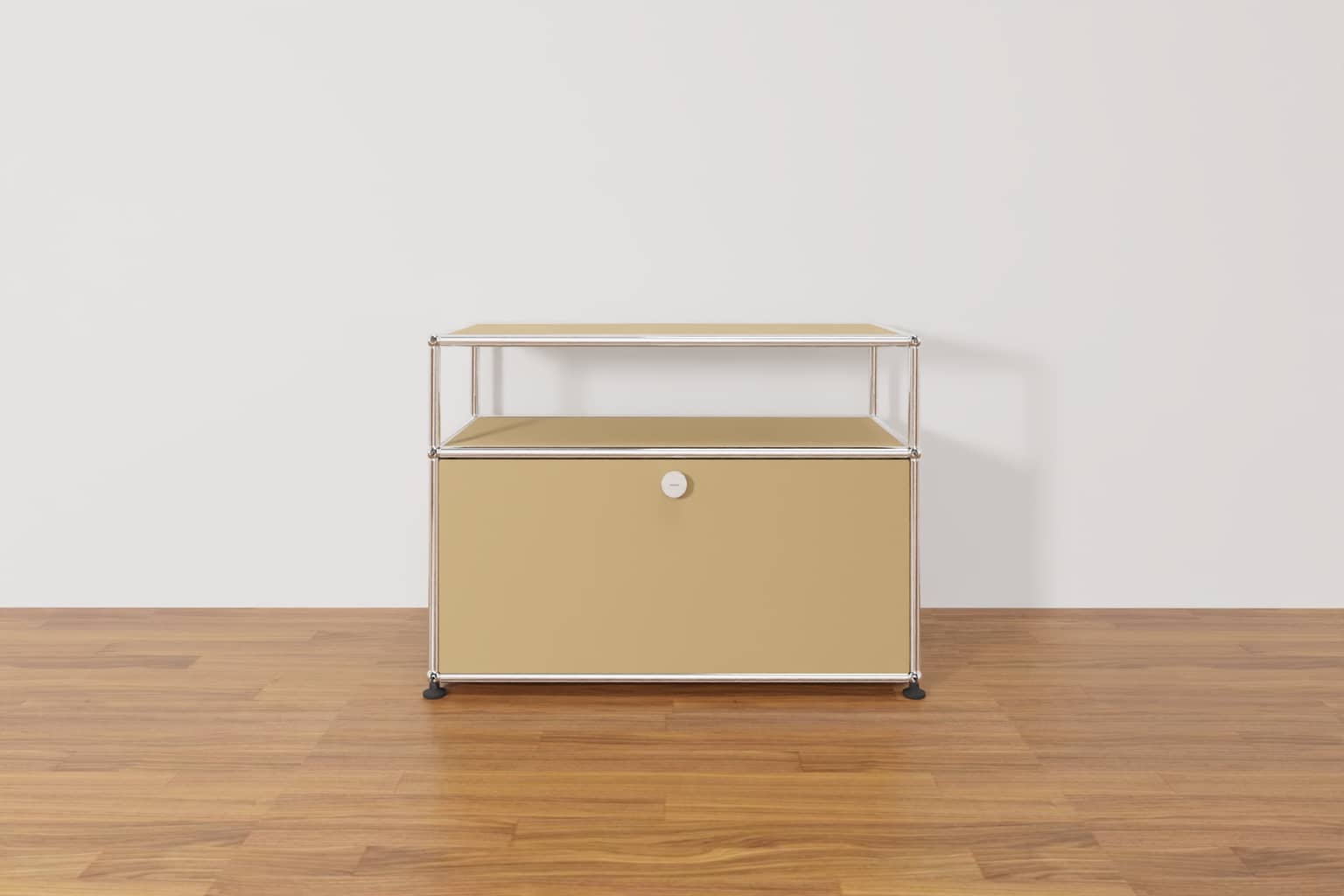 USM Haller Lowboard mit zusätzlicher Ebene in Beige, Ausstellungsstück Produktbild