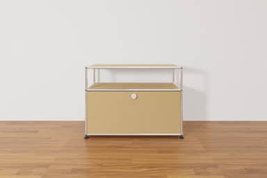USM Haller Lowboard mit zusätzlicher Ebene in Beige, Ausstellungsstück Produktbild