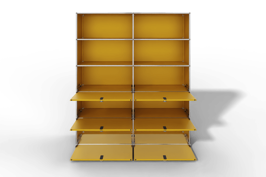 USM Haller Schrank/Regal mit 6 Klapptüren und offenen Fächern. Produktbild