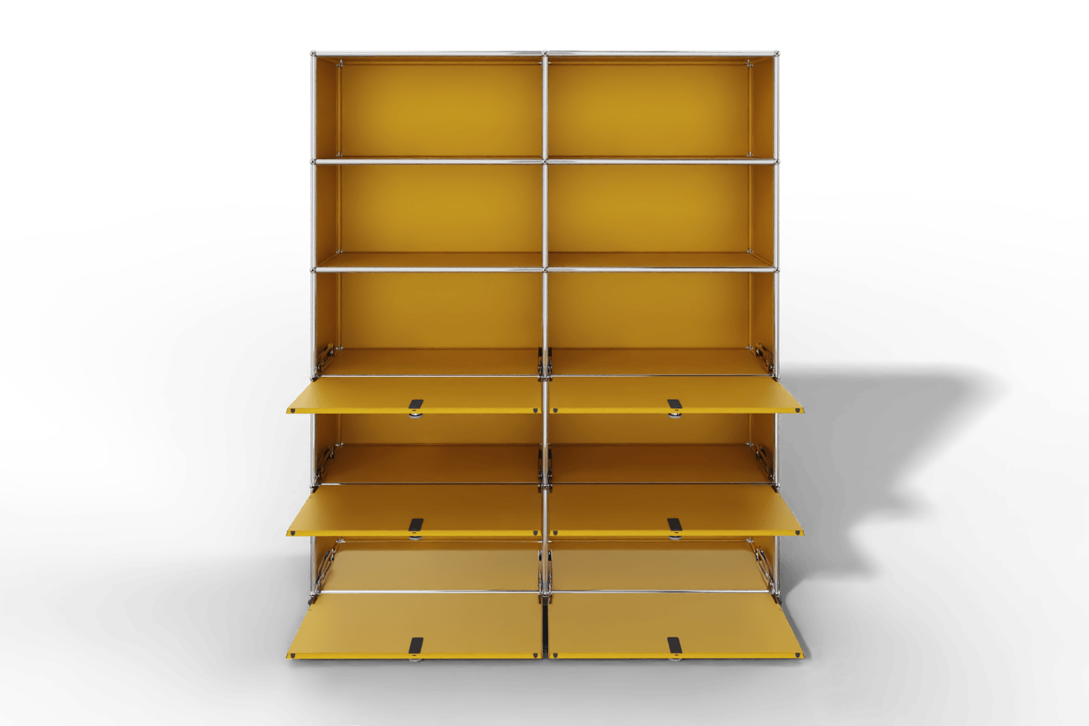 USM Haller Schrank/Regal mit 6 Klapptüren und offenen Fächern. Produktbild