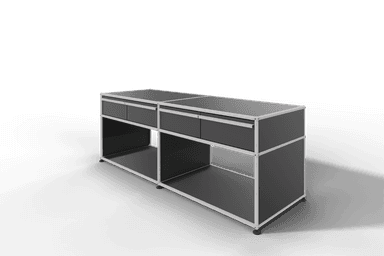 USM Haller Sideboard, mit 4 Schubladen A6 und 2 offenen Fächern. Tiefe 50 cm. Produktbild