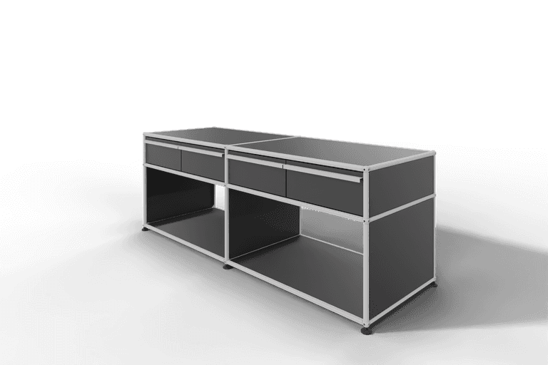 USM Haller Sideboard, mit 4 Schubladen A6 und 2 offenen Fächern. Tiefe 50 cm. Produktbild