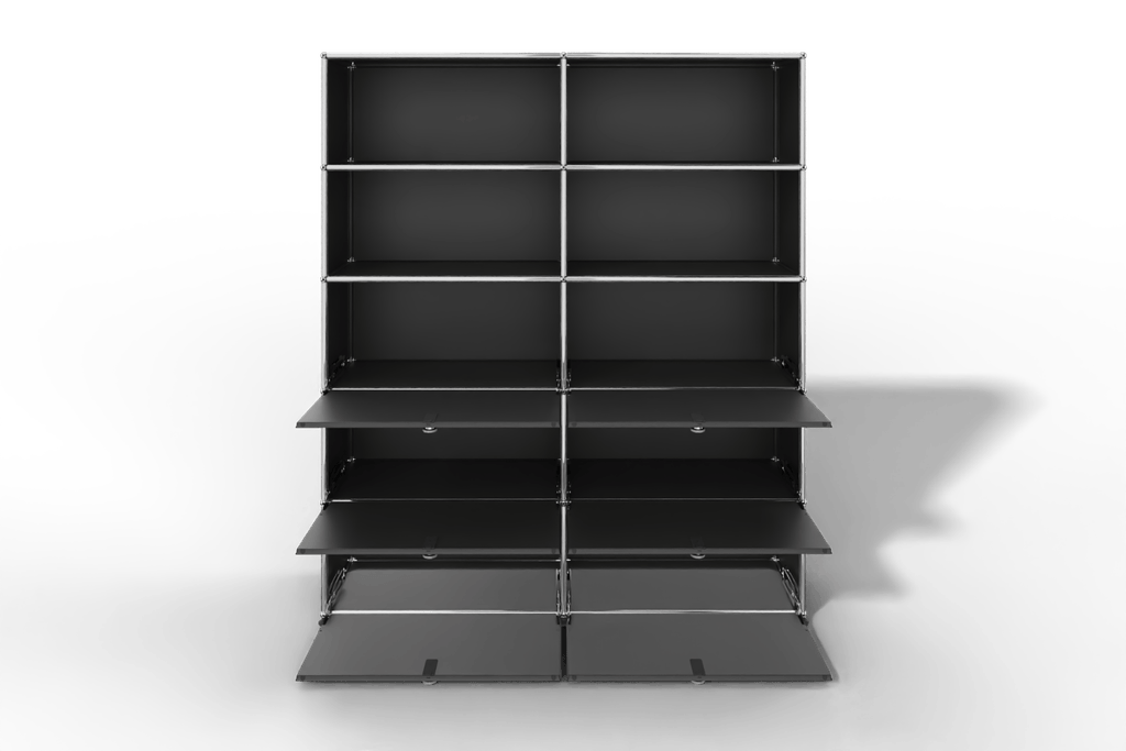 USM Haller Schrank/Regal mit 6 Klapptüren und offenen Fächern. Produktbild