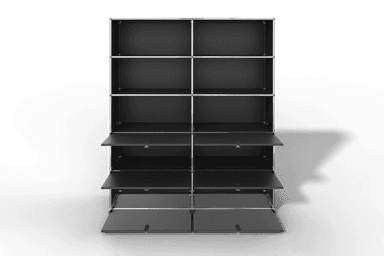 USM Haller Schrank/Regal mit 6 Klapptüren und offenen Fächern. Produktbild
