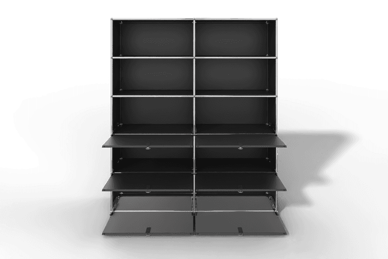 USM Haller Schrank/Regal mit 6 Klapptüren und offenen Fächern. Produktbild
