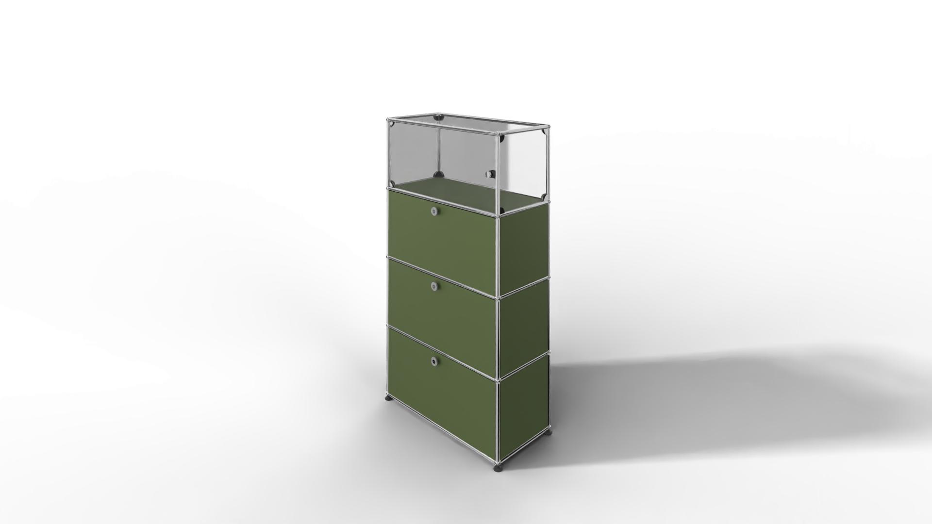 USM Haller Regal, 3 Klapptüren, 1 Vitrinen-Element Produktbild