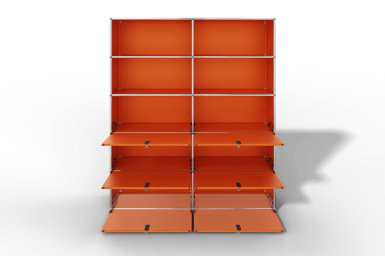 USM Haller Schrank/Regal mit 6 Klapptüren und offenen Fächern. Produktbild