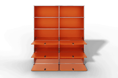 USM Haller Schrank/Regal mit 6 Klapptüren und offenen Fächern. Produktbild