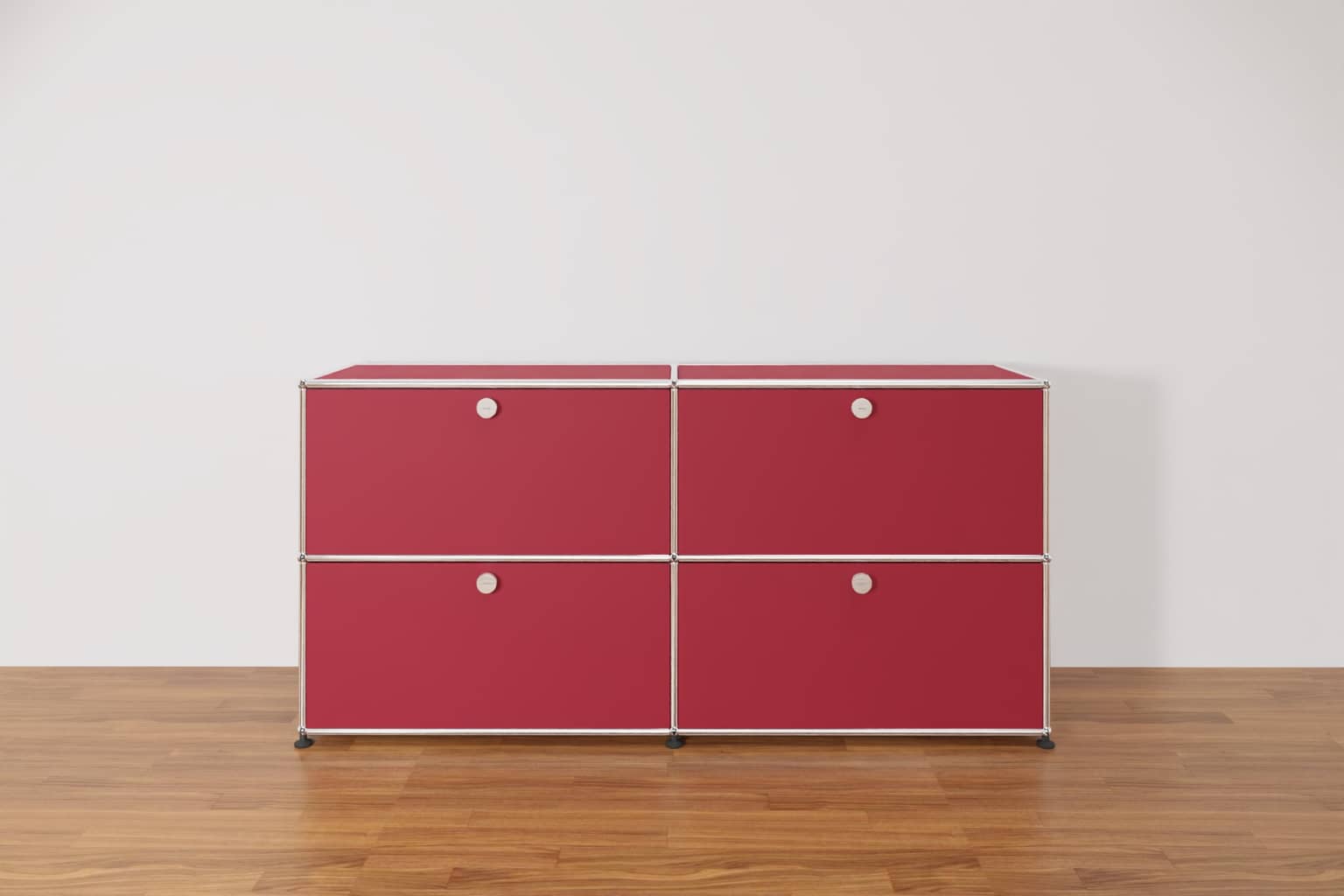 Original USM Haller Sideboard mit 4 Klapptüren in Rubinrot Produktbild