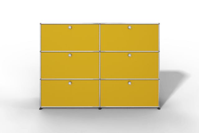 USM Haller Highboard, mit 6 Klapptüren, von Paul Schärer & Fritz Haller