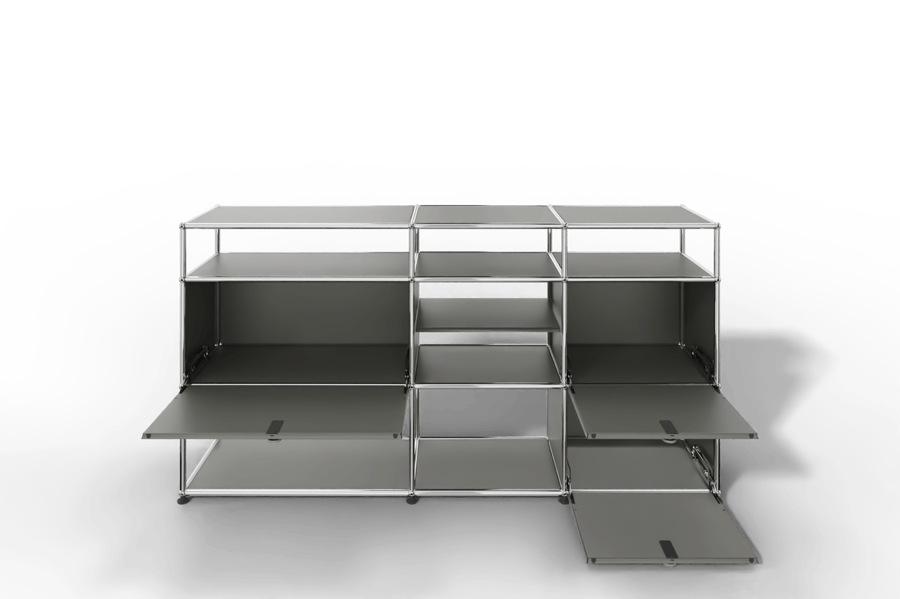 Sideboard mit offenen Elementen und Klapptüren Produktbild