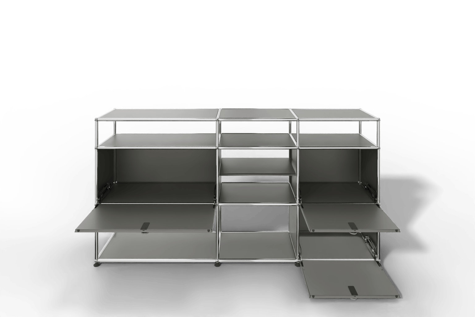 Sideboard mit offenen Elementen und Klapptüren Produktbild