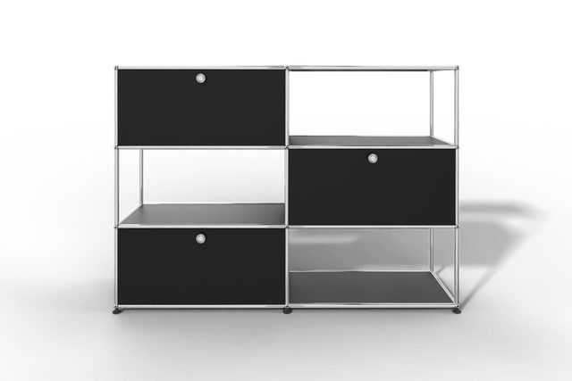USM Haller Highboard/Raumteiler, 3 offene Elemente, 3 Klapptüren