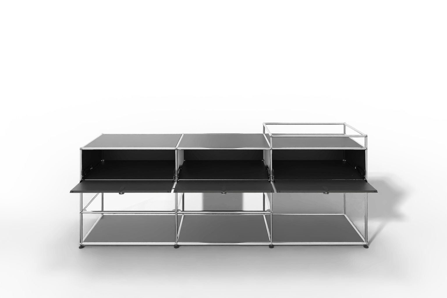 Sideboard mit 3 Klapptüren und offenen Fächern Produktbild