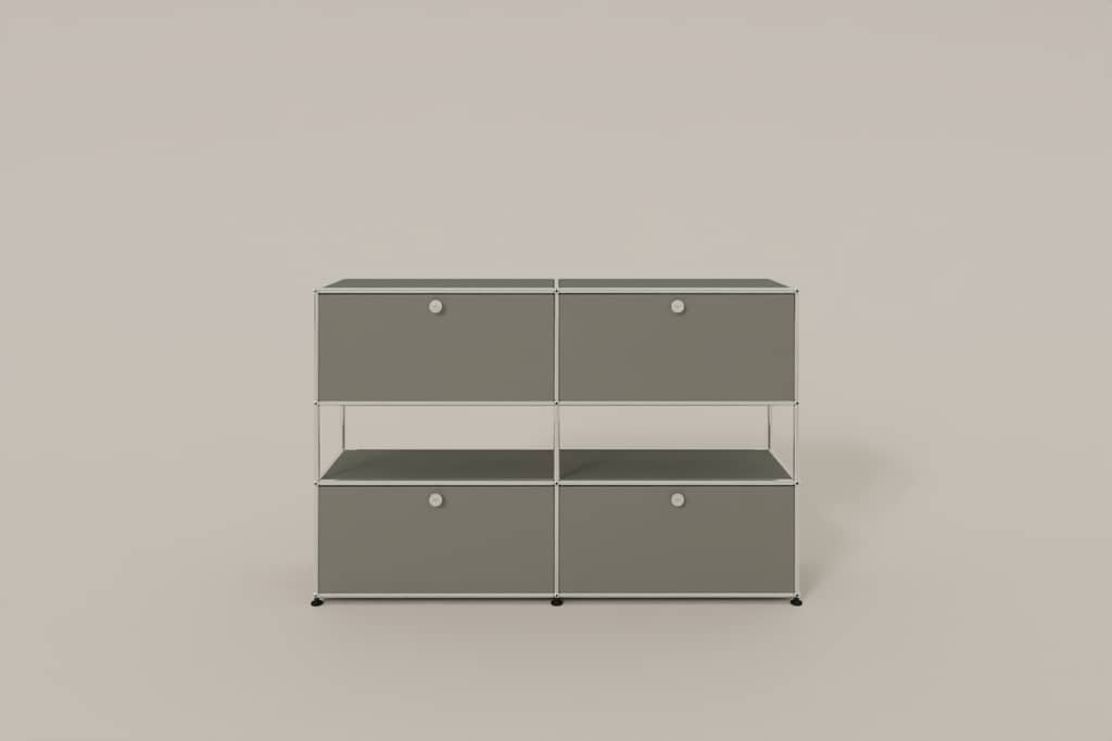 Highboard mit 4 Klapptüren und offener Ebene