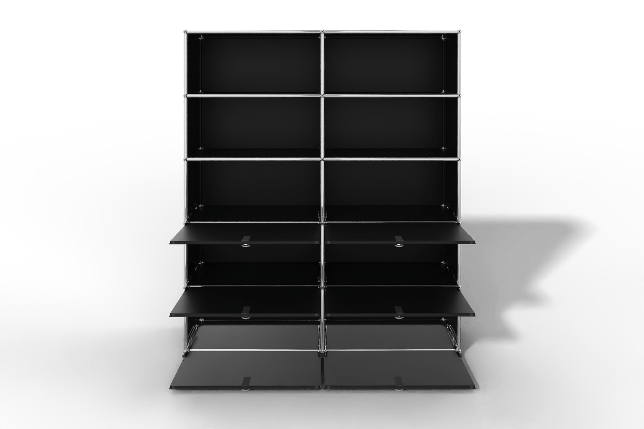 USM Haller Schrank/Regal mit 6 Klapptüren und offenen Fächern. Produktbild