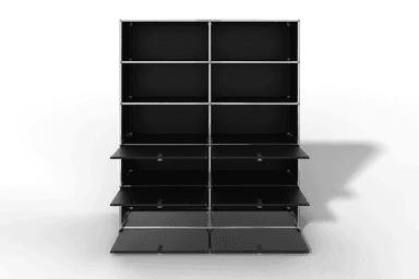 USM Haller Schrank/Regal mit 6 Klapptüren und offenen Fächern. Produktbild