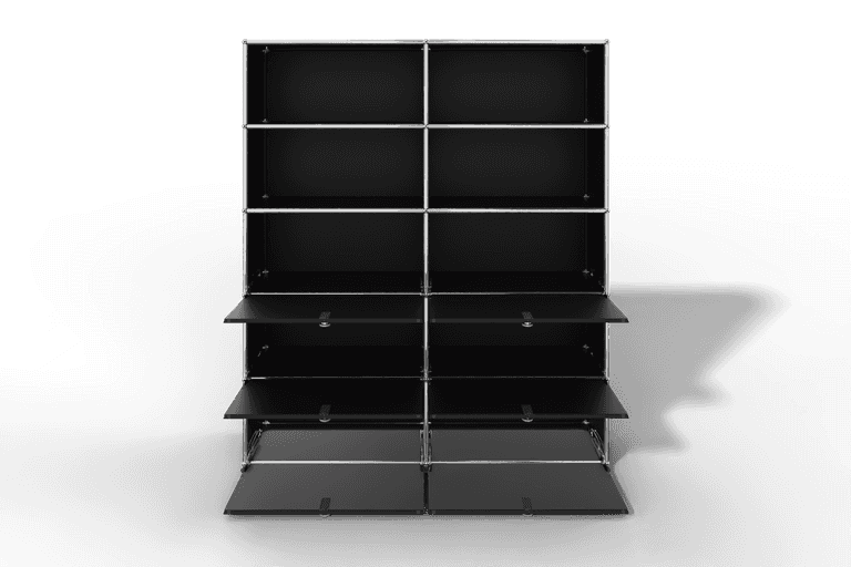USM Haller Schrank/Regal mit 6 Klapptüren und offenen Fächern. Produktbild