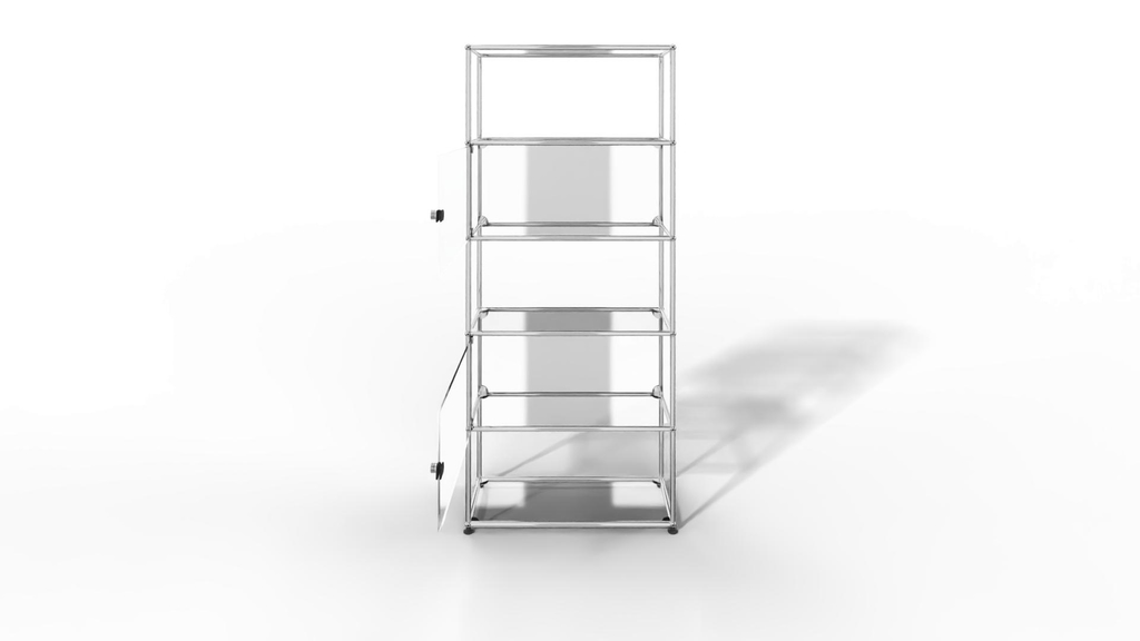 USM Haller Glasvitrine mit 2 Glastüren und 3 offenen Fächern Produktbild