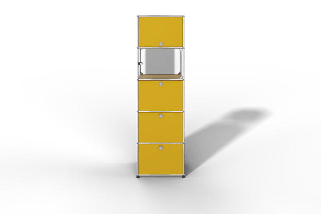 USM Haller schmales Regal mit Glasabteil