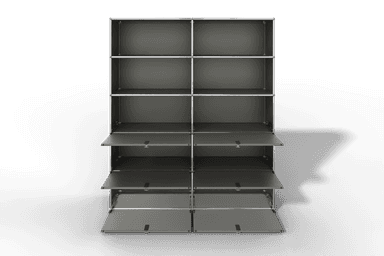 USM Haller Schrank/Regal mit 6 Klapptüren und offenen Fächern. Produktbild