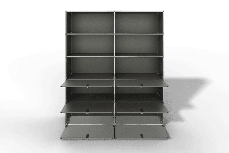USM Haller Schrank/Regal mit 6 Klapptüren und offenen Fächern. Produktbild