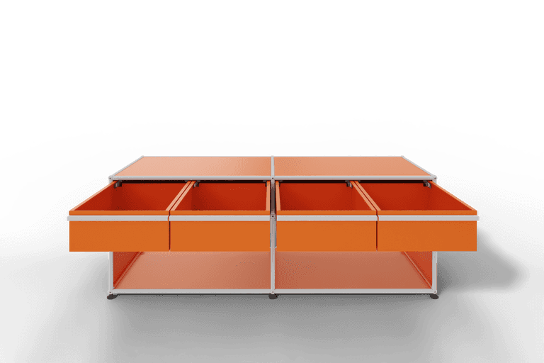 USM Haller Sideboard, mit 4 Schubladen A6 und 2 offenen Fächern. Tiefe 50 cm. Produktbild