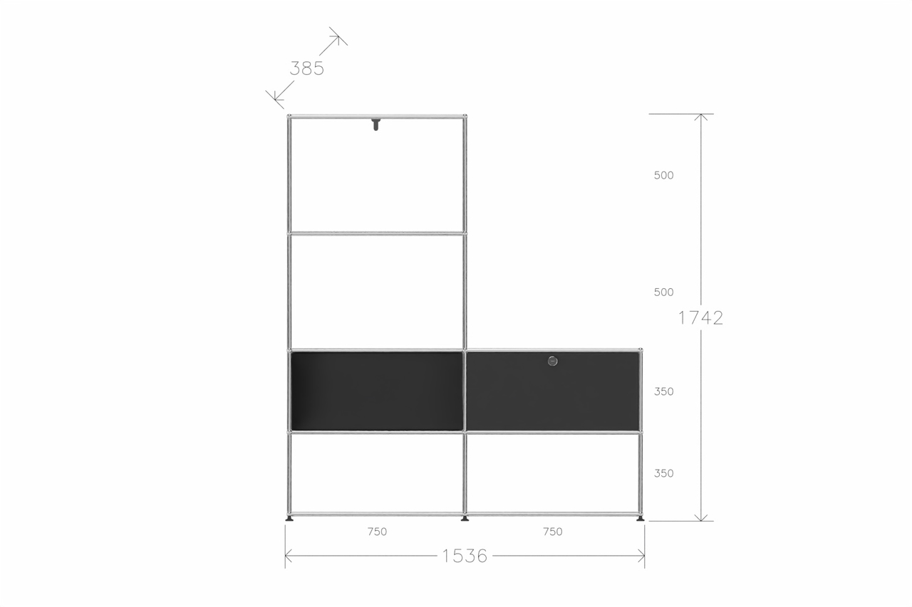 Original USM Haller Garderobe, 30-graphitschwarz Produktbild