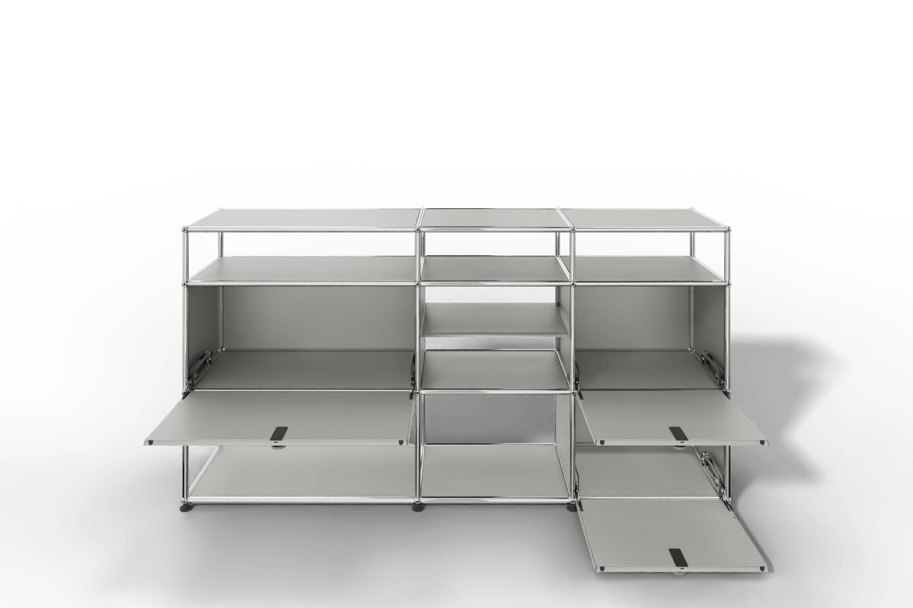 Sideboard mit offenen Elementen und Klapptüren Produktbild