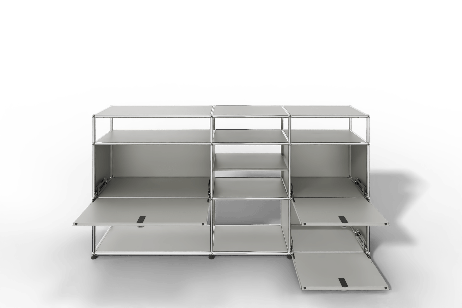 Sideboard mit offenen Elementen und Klapptüren Produktbild