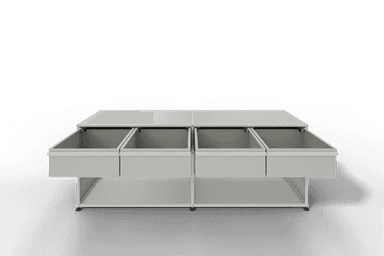 USM Haller Sideboard, mit 4 Schubladen A6 und 2 offenen Fächern. Tiefe 50 cm. Produktbild