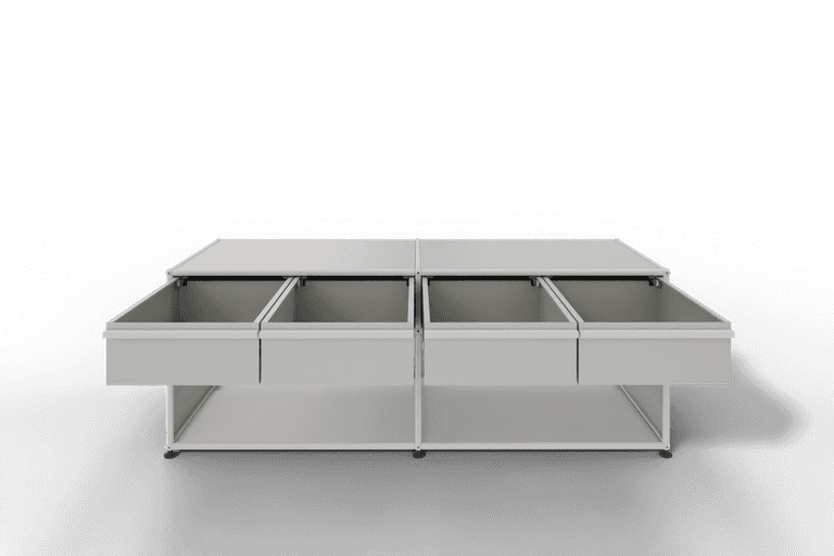 USM Haller Sideboard, mit 4 Schubladen A6 und 2 offenen Fächern. Tiefe 50 cm. Produktbild