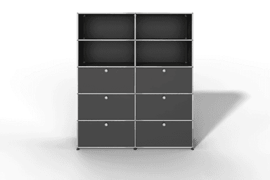 USM Haller Schrank/Regal mit 6 Klapptüren und offenen Fächern. Produktbild
