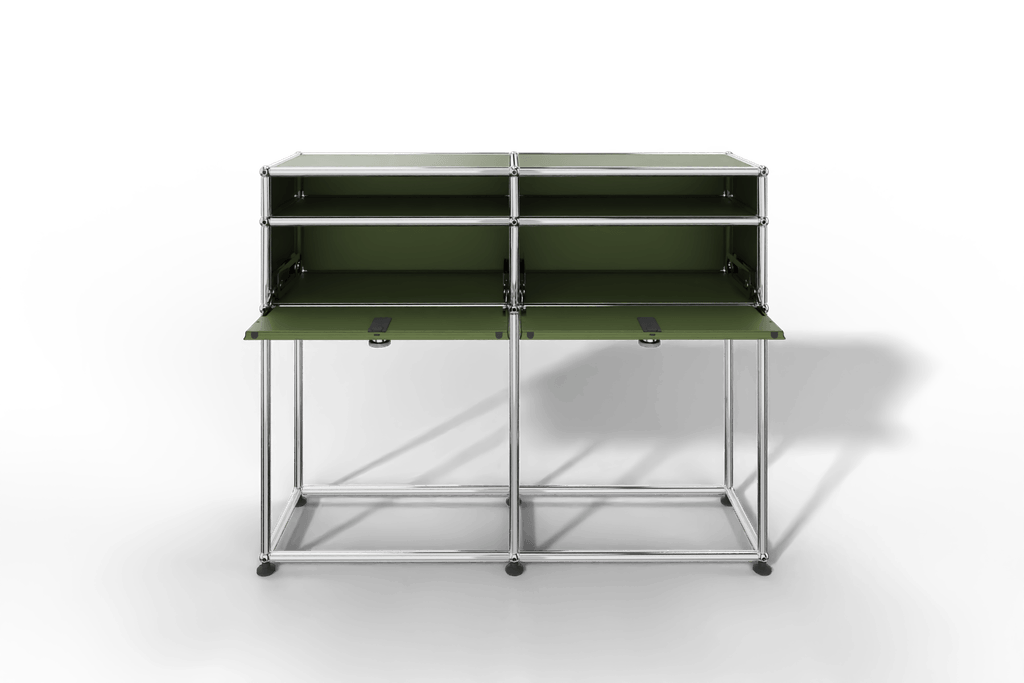 USM Haller Beistellmöbel mit 2 Klapptüren und 2 offenen Fächern Produktbild