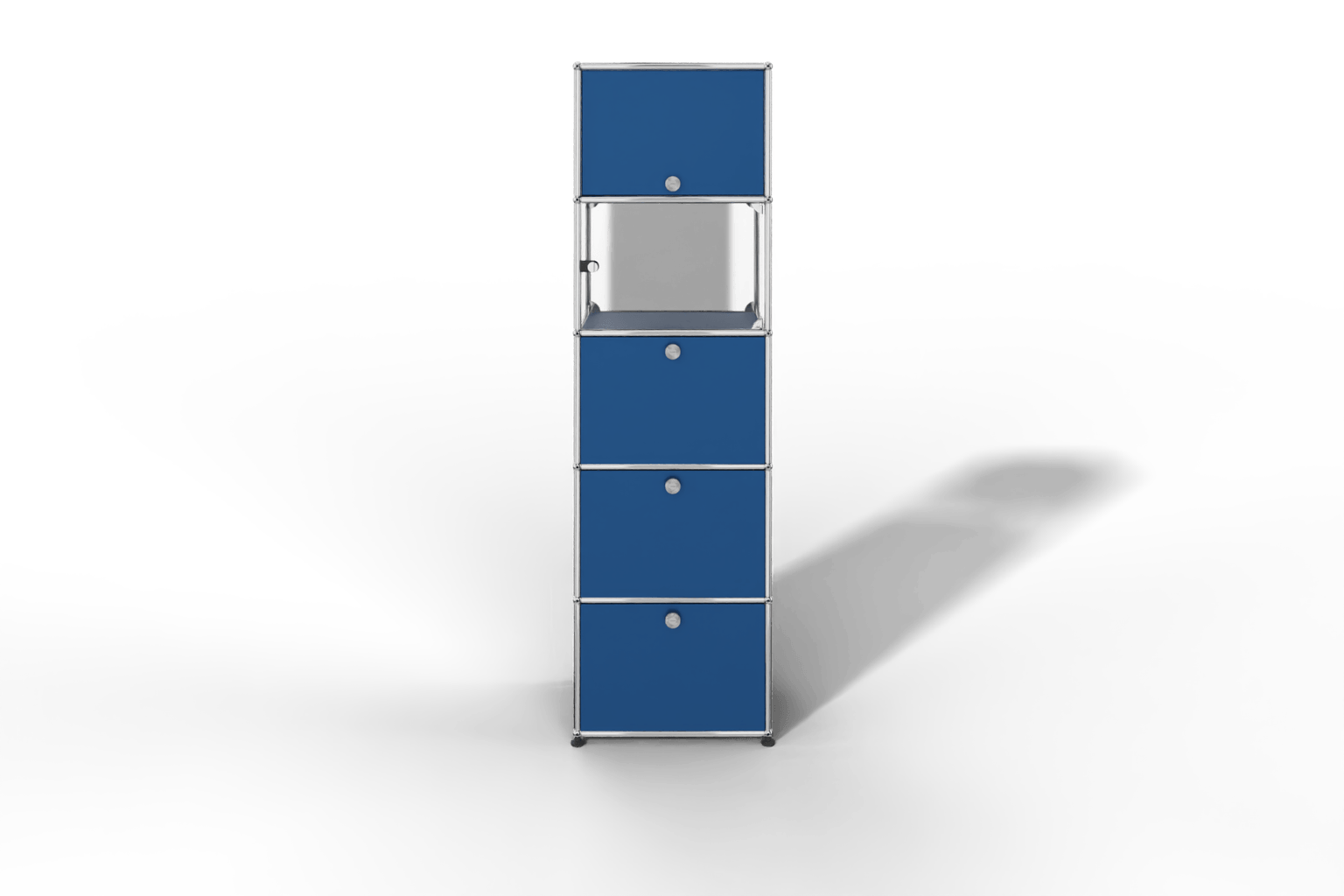 USM Haller schmales Regal mit Glasabteil Produktbild