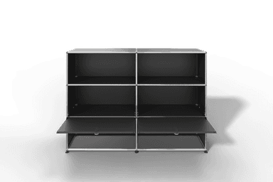 USM Haller Highboard mit 2 Klapptüren und 4 offenen Fächern in 14 Farben. Produktbild