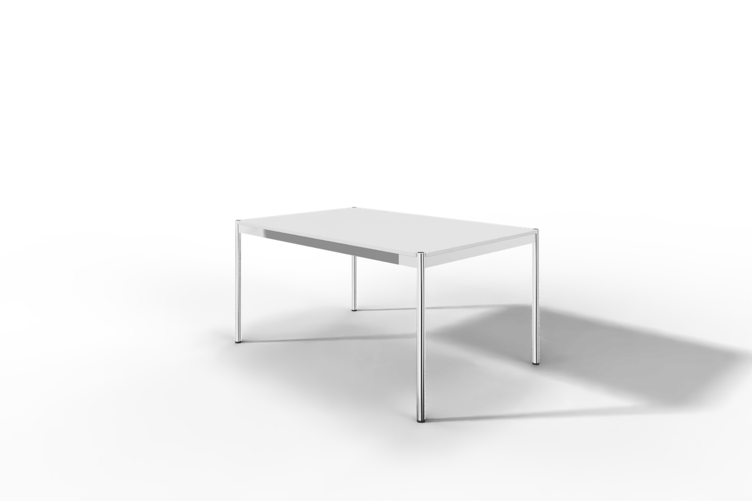 USM Haller Tisch, Tiefe 1000 mm, MDF pulverbeschichtet reinweiss, Länge wählbar Produktbild