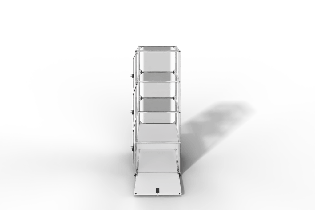 USM Haller Glasvitrine mit 3 Glastüren und 1 Klapptüre Produktbild