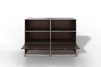 USM Haller Highboard mit 2 Klapptüren und 4 offenen Fächern in 14 Farben. Produktbild
