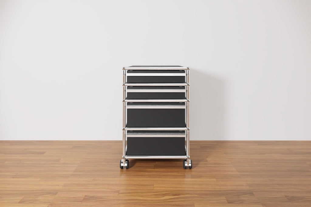 USM Rollcontainer mit 4 Schüben in graphitschwarz Produktbild