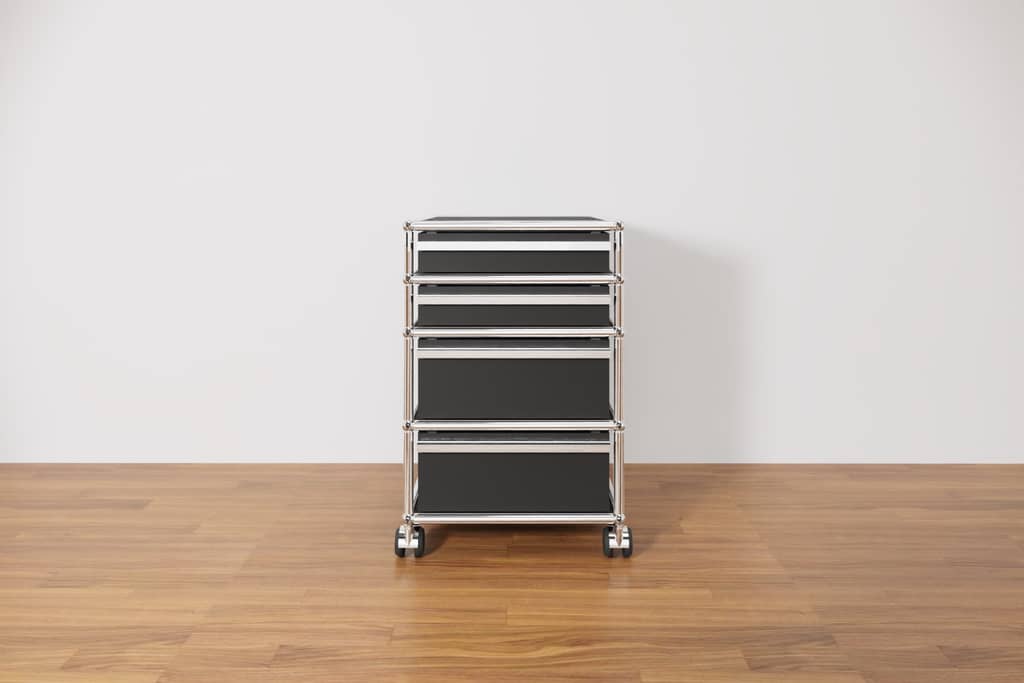 USM Rollcontainer mit 4 Schüben in graphitschwarz
