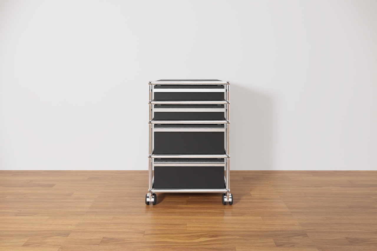 USM Rollcontainer mit 4 Schüben in graphitschwarz Produktbild