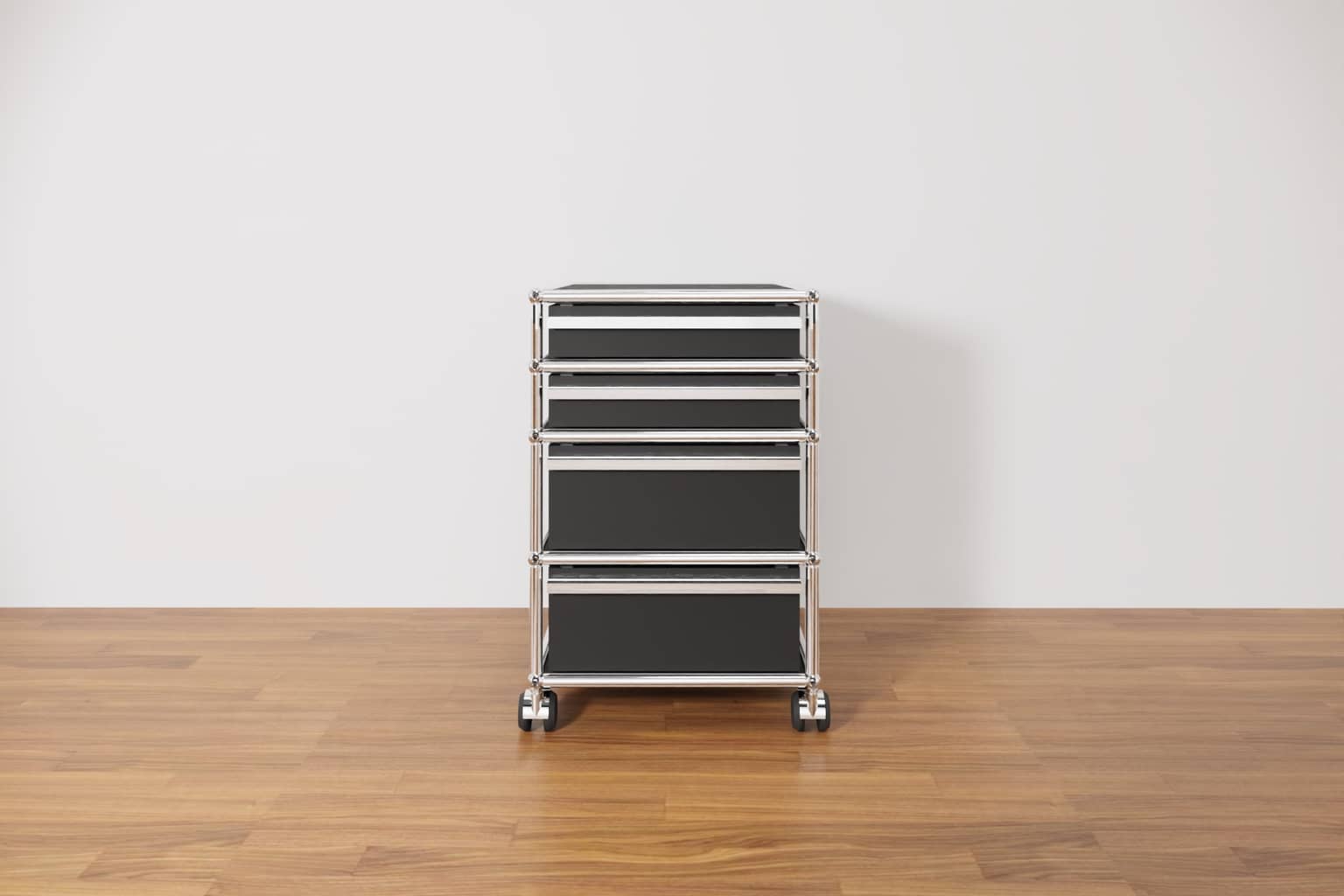 USM Rollcontainer mit 4 Schüben in graphitschwarz Produktbild