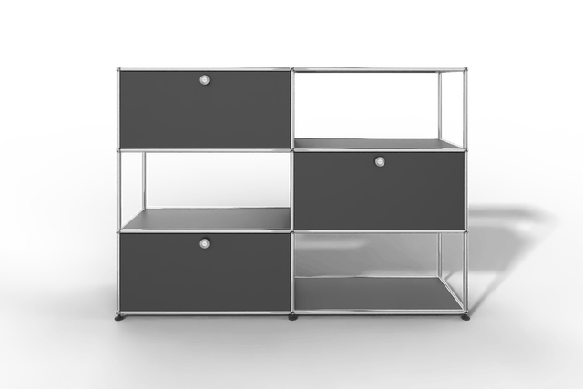 USM Haller Highboard/Raumteiler, 3 offene Elemente, 3 Klapptüren