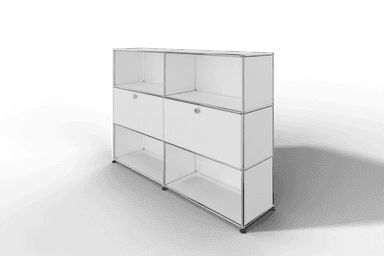 USM Haller Highboard mit 2 Klapptüren und 4 offenen Fächern in 14 Farben. Produktbild