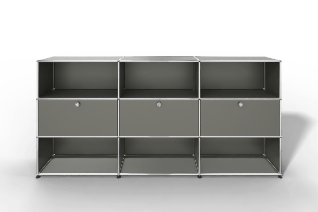 USM Haller Highboard mit 3 Klapptüren und 6 offenen Fächern Produktbild