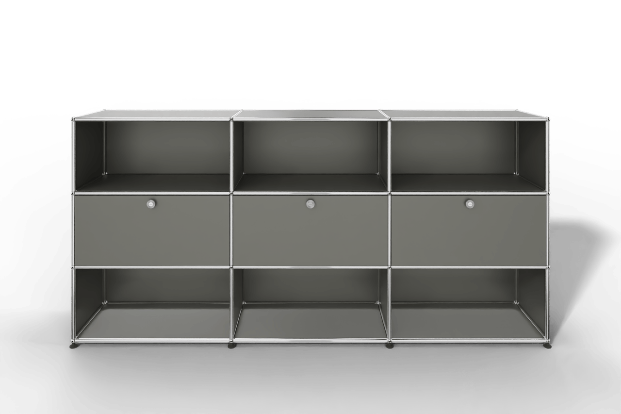 USM Haller Highboard mit 3 Klapptüren und 6 offenen Fächern Produktbild