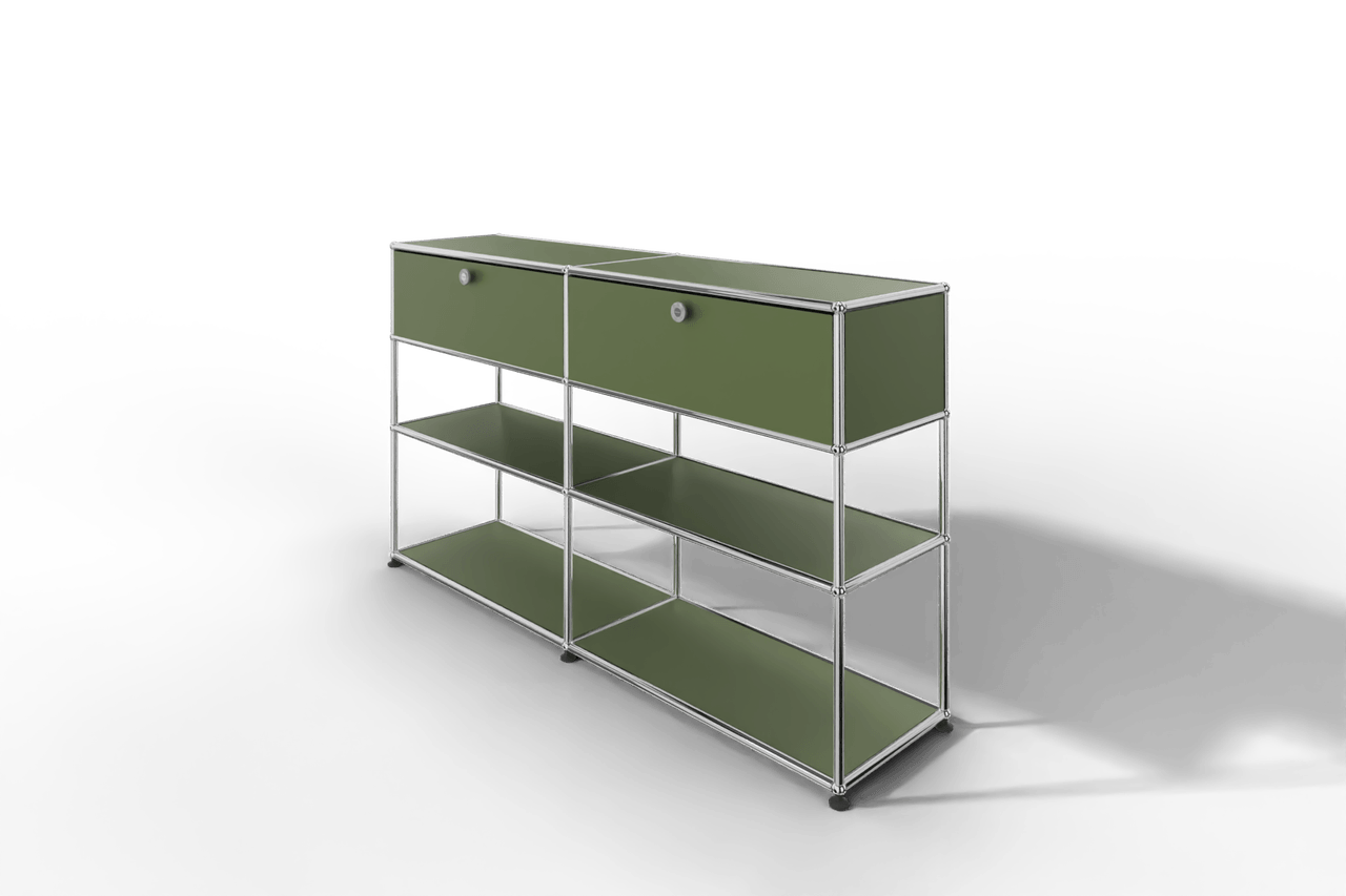 USM Haller Highboard mit 2 Klapptüren und 2 offenen Ebenen Produktbild