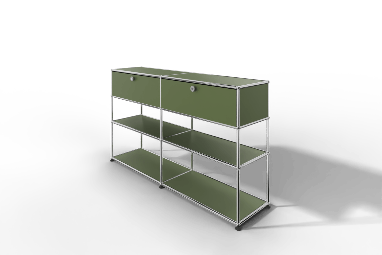 USM Haller Highboard mit 2 Klapptüren und 2 offenen Ebenen Produktbild