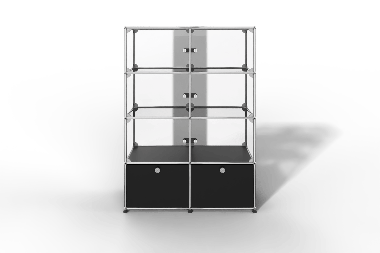 USM Haller Glasvitrine mit 6 Glastüren und 2 Klapptüren Produktbild